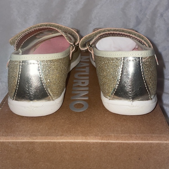NWT NATURINO CLARIES 2 Glittered leather ballerinas in Platinum - Picture 11 of 15